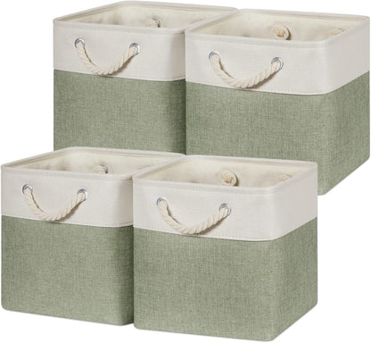11 Inch 4Pack Temary Cube for Shelves Bin Fabric Storage Baskets for Organizing Toys, Clothes, Decorative Baskets