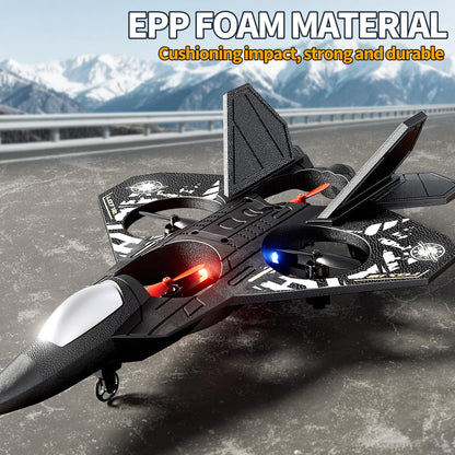 NIPLOOOW Foam Remote Control Airplanes Rc Planes for Kids 4-8, Remote Control Planes Fighter Jet with Light, 360° Flip Fighter Jet Toy, Gravity Sensing, Stunt Roll, Gifts for 6 7 8 10 12 Year Old Boys