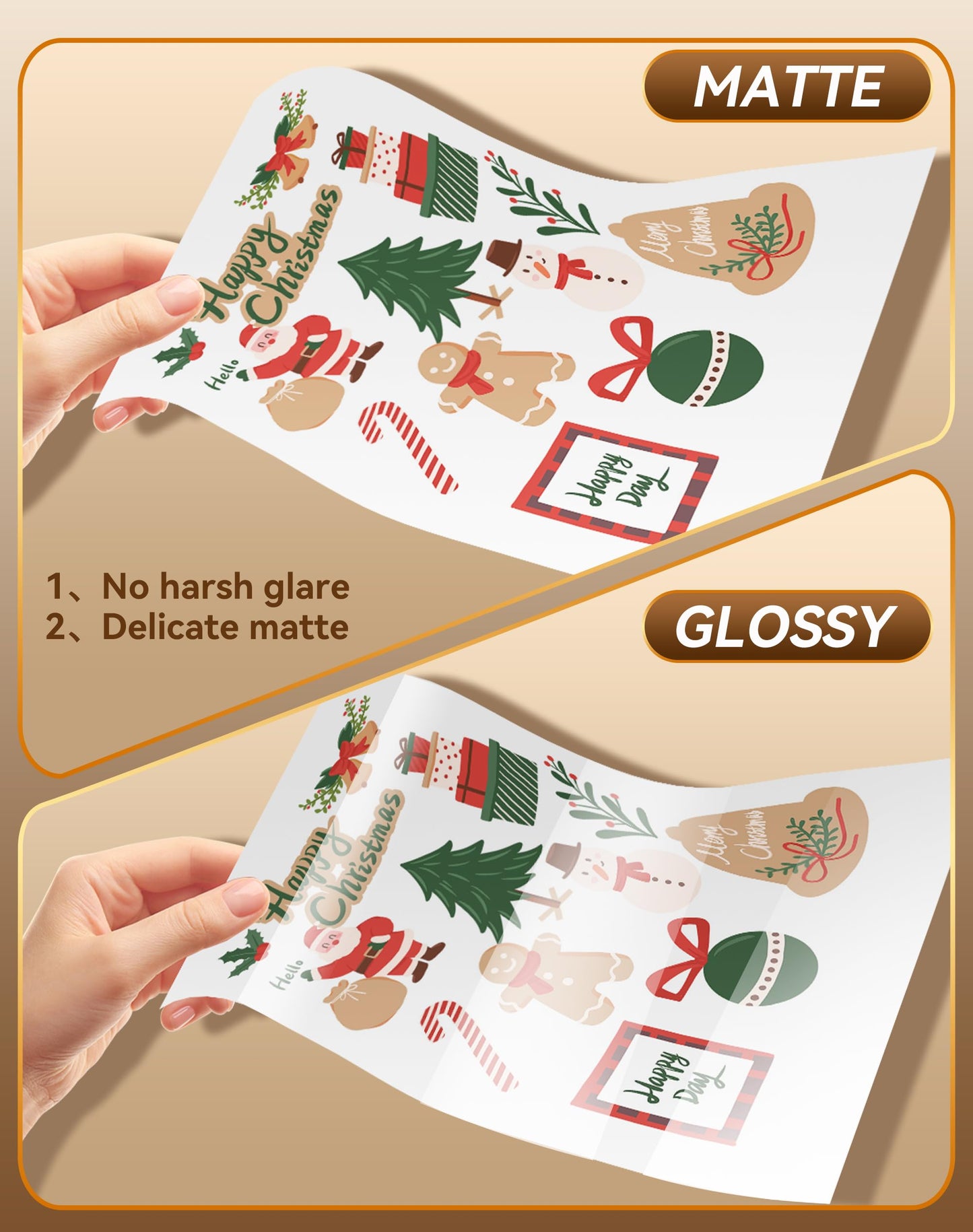 Uinkit Classic Matte Sticker Paper 30 Sheets - Printable Vinyl Sticker Paper for Inkjet & Laser Printers, Waterproof Tear-Resistant Decals for Crafts, Labels & Small Projects (8.5"x11")