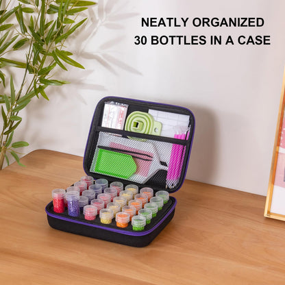 ZYNYXY 30 Slots Diamond Art Storage Container with Diamond Art Accessories and Tools, Portable Bead Storage Boxes for Diamond Painting Kits