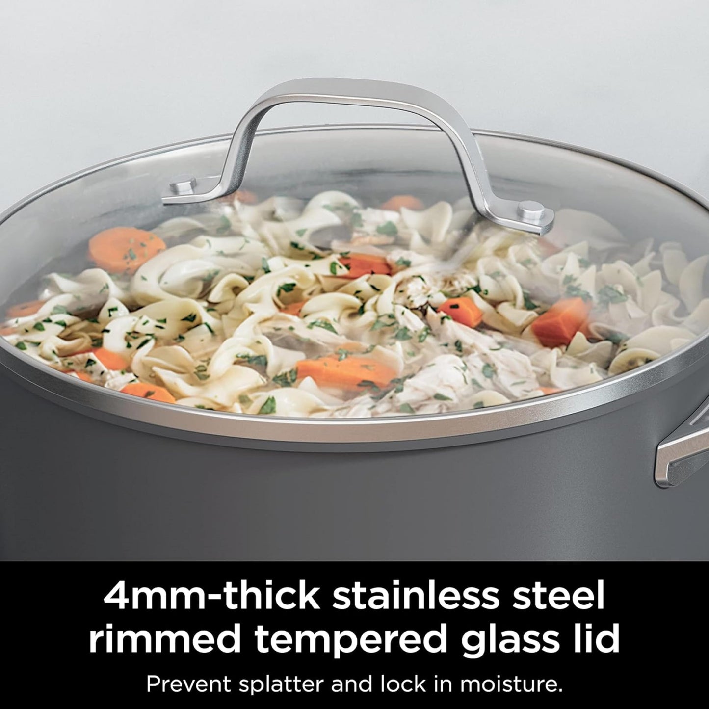 Ninja NeverStick Professional Hard-Anodized 10 Piece Pots & Pans Set, Nonstick Cookware Set, Durable, Oven Safe to 500°F, Slate Grey, C39500