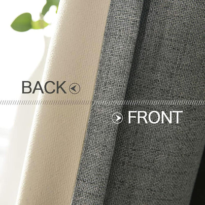 MIULEE 90-Inch Dark Grey Blackout Curtains - 100% Thermal Insulated Grommet Panels | Luxury Room Decor (2 Panels)