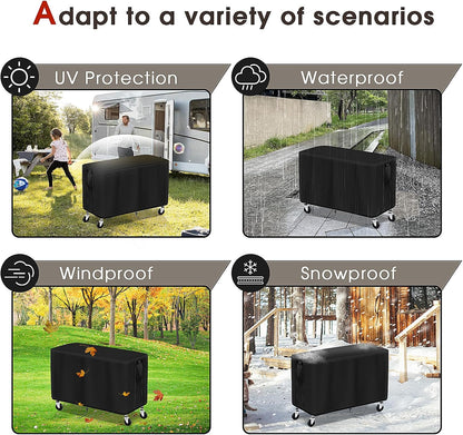 35-inch 35"L17"W29"H, Patio Table Cover for WDT Utility Cart, Waterproof Service Cart Cover for Rolling Tool Carts /