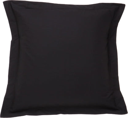 FRESH IDEAS Poplin Tailored Pillow Sham, Euro, Black