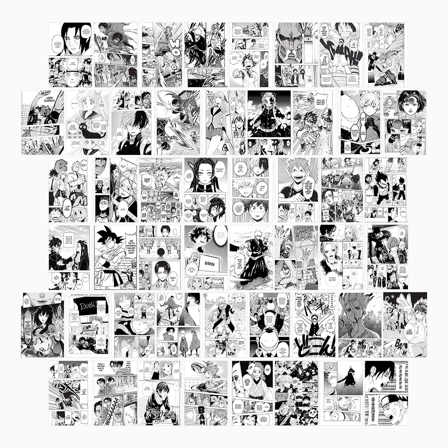 WOONKIT Anime Posters Pack - 50PCS 4X6 INCH MHA Anime Wall Collage Kit for Bedroom Wall, Dorm Decor, Teen Room Aesthetic
