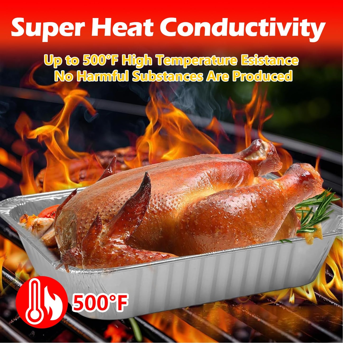 MAXTBEE 9x13 Aluminum Foil Pans with Lid, 10 Pack Disposable Trays Half Size Heavy Duty Tin Pans Deep Food Containers For Cooking, Meal Prep, Baking, Roasting, Chafing, Heating or Steam Table