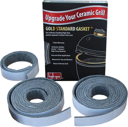 2yr Gold Standard High Heat Gasket with Adhesive for Large Big Green Egg with Kevlar and Nomex - Warranty