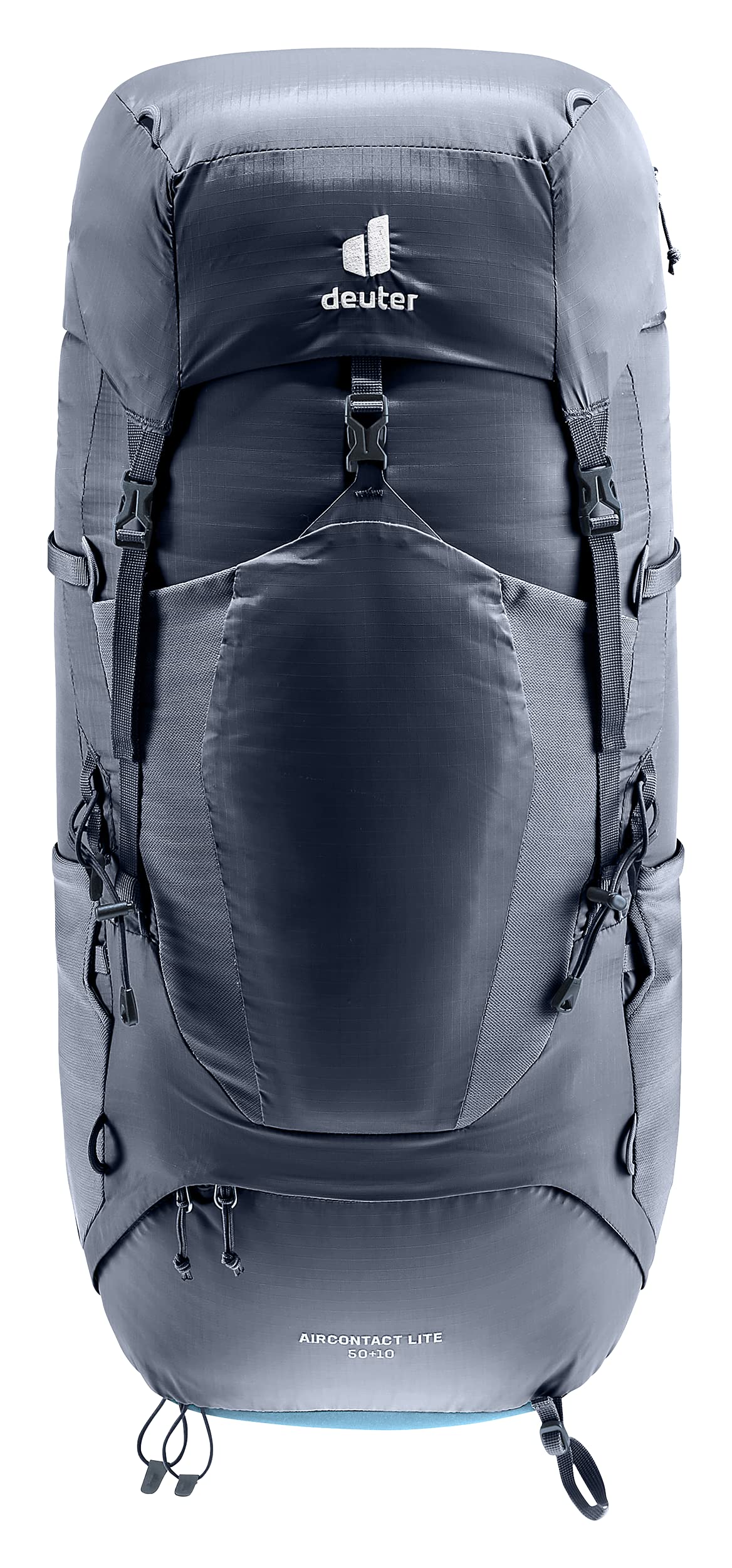 Deuter Unisex Aircontact Lite 50 + 10 L, Lightweight Backpacking & Hiking Backpack for Men & Women, 50 + 10 Liters - Black-Marine