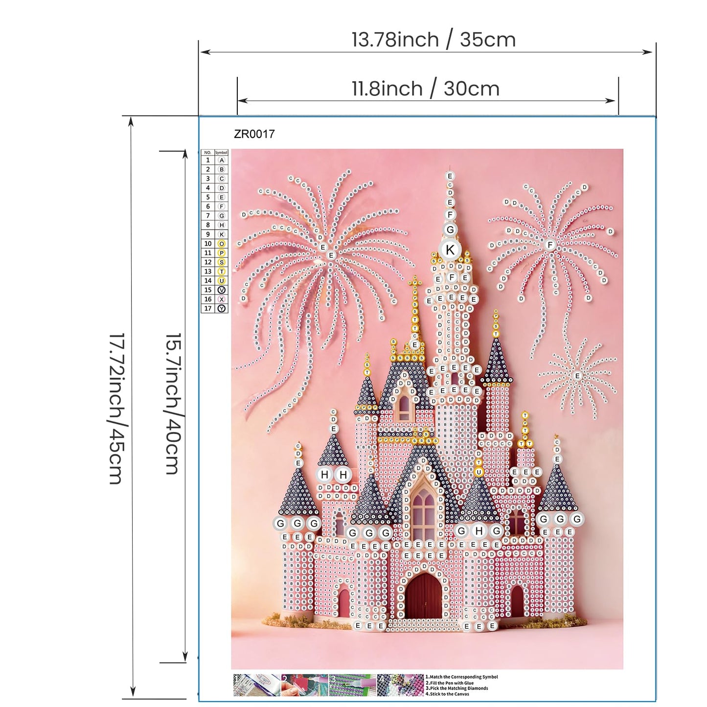 SuuTang 5D Diamond Art Pearl Painting Kits for Adults & Beginner, Special Shape Castle Beaded Art Kit 13.8x17.8inch, DIY 3D Plastic Pearl Diamond Dots Gem Art Craft, Home Wall Holiday Decor Gift