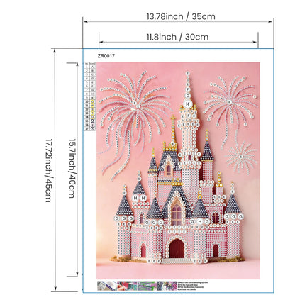 SuuTang 5D Diamond Art Pearl Painting Kits for Adults & Beginner, Special Shape Castle Beaded Art Kit 13.8x17.8inch, DIY 3D Plastic Pearl Diamond Dots Gem Art Craft, Home Wall Holiday Decor Gift