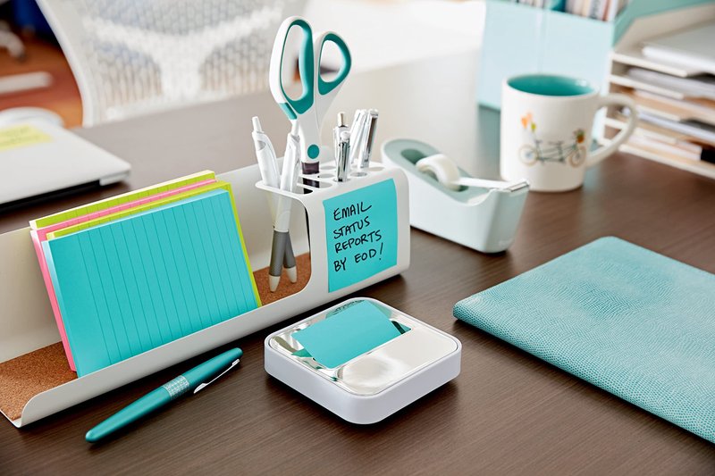 Post-it Note Dispenser for 3 in x 3 in Notes, White Base with Steel Top