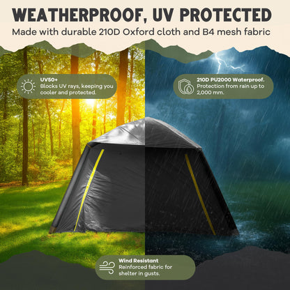 Oaktiv Inflatable Tents for Camping - CloudCamp Glamping Tent for 6 People Waterproof Oxford Fabric(210D), Quick Setup Air Tent with Manual & Battery Pump, UV Protection, 4-Season Inflatable Tent
