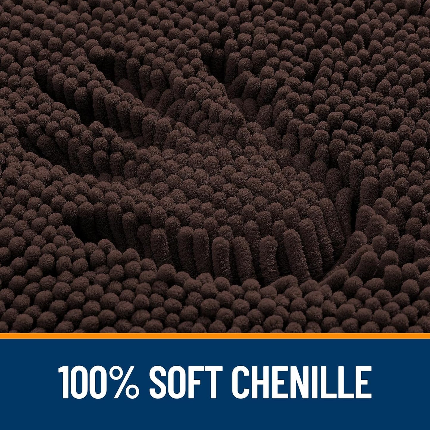 OLANLY Bathroom Rugs - Extra Soft Chenille Bath Mats | Quick Dry, Machine Washable, 35x24, Brown