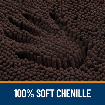 OLANLY Bathroom Rugs - Extra Soft Chenille Bath Mats | Quick Dry, Machine Washable, 35x24, Brown