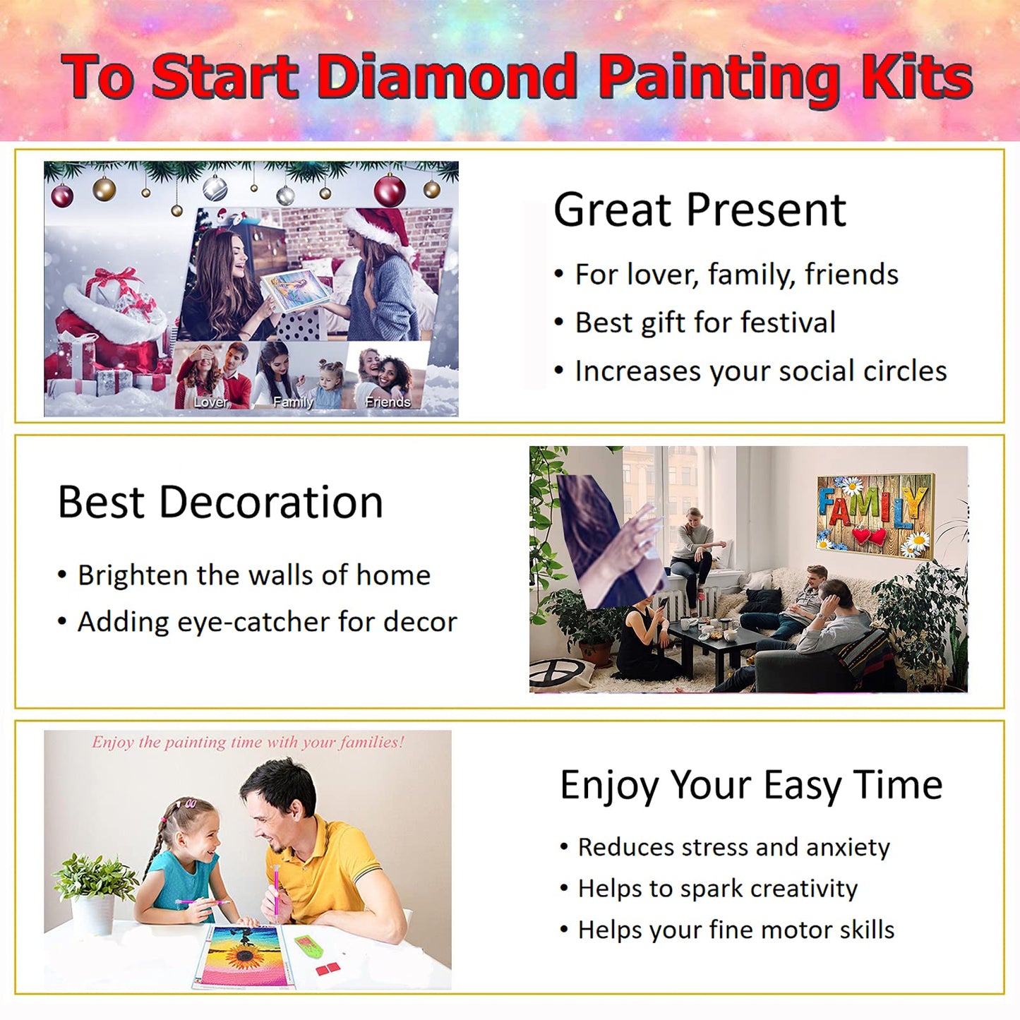 JATOK Large Diamond Painting Kits for Adults (31.5 x 15.7 inch) DIY 5D Sea Moon Full Round Drill Crystal Rhinestone Embroidery Pictures Arts Paint by Number Diamond Art Kits for Home Wall Decor