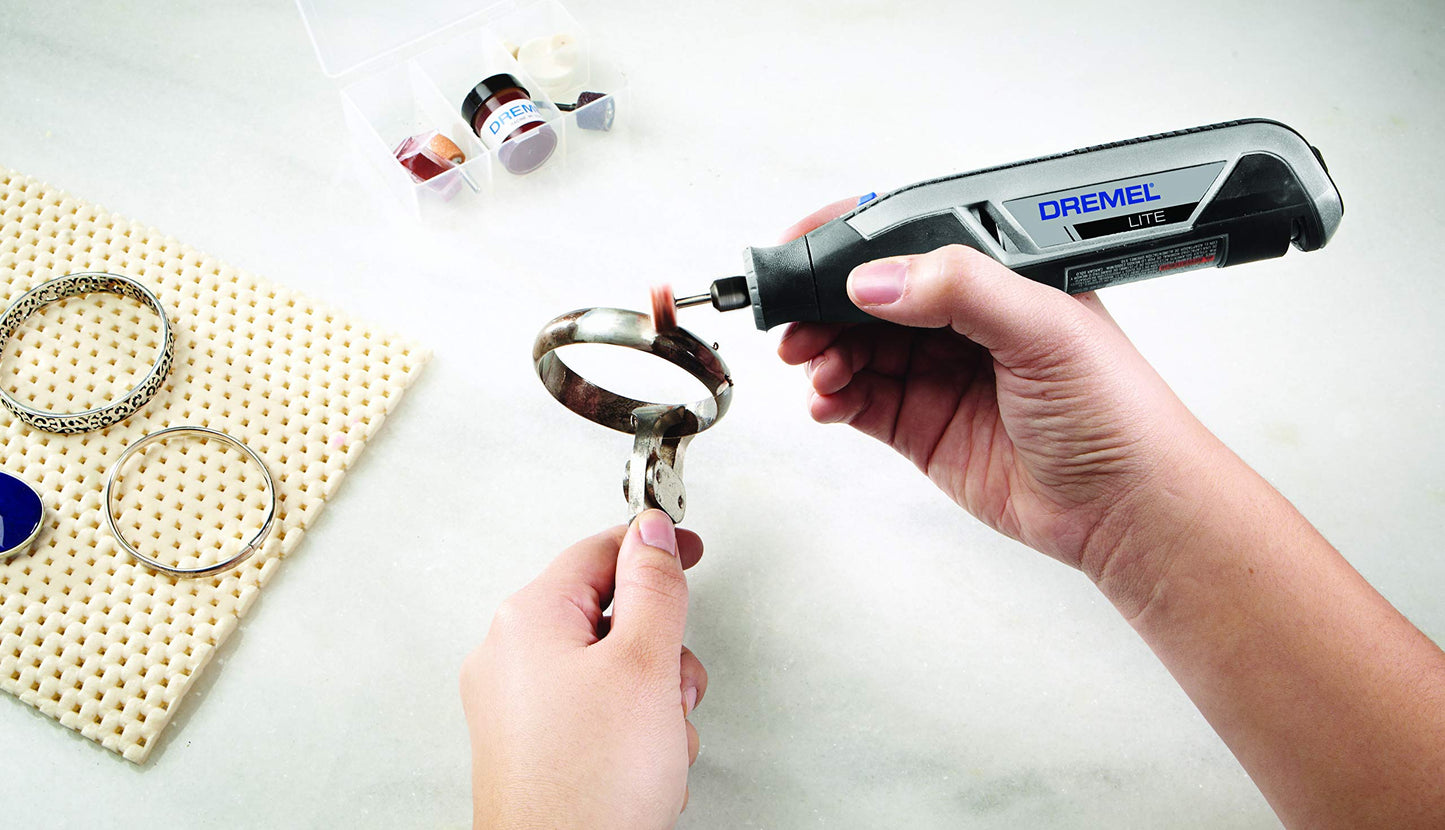 Dremel 709-02 110-Piece All-Purpose Rotary Tool Accessory Kit- Includes a Carving Bit, Sanding Drums, Grinding Stones, Cutting Discs, and a Storage Case, Gray