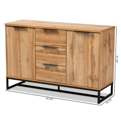Baxton Studio Sideboard, Oak/Black