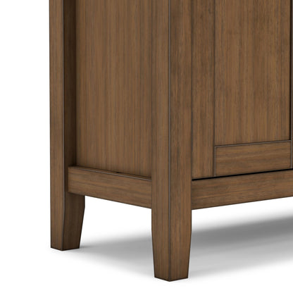 SIMPLIHOME Redmond TV Stand - 72 inch Wide Solid Wood Media Console in Rustic Natural Aged Brown, Transitional Entertainment Center for Living Room for TVs up to 80 Inches with Cable Management