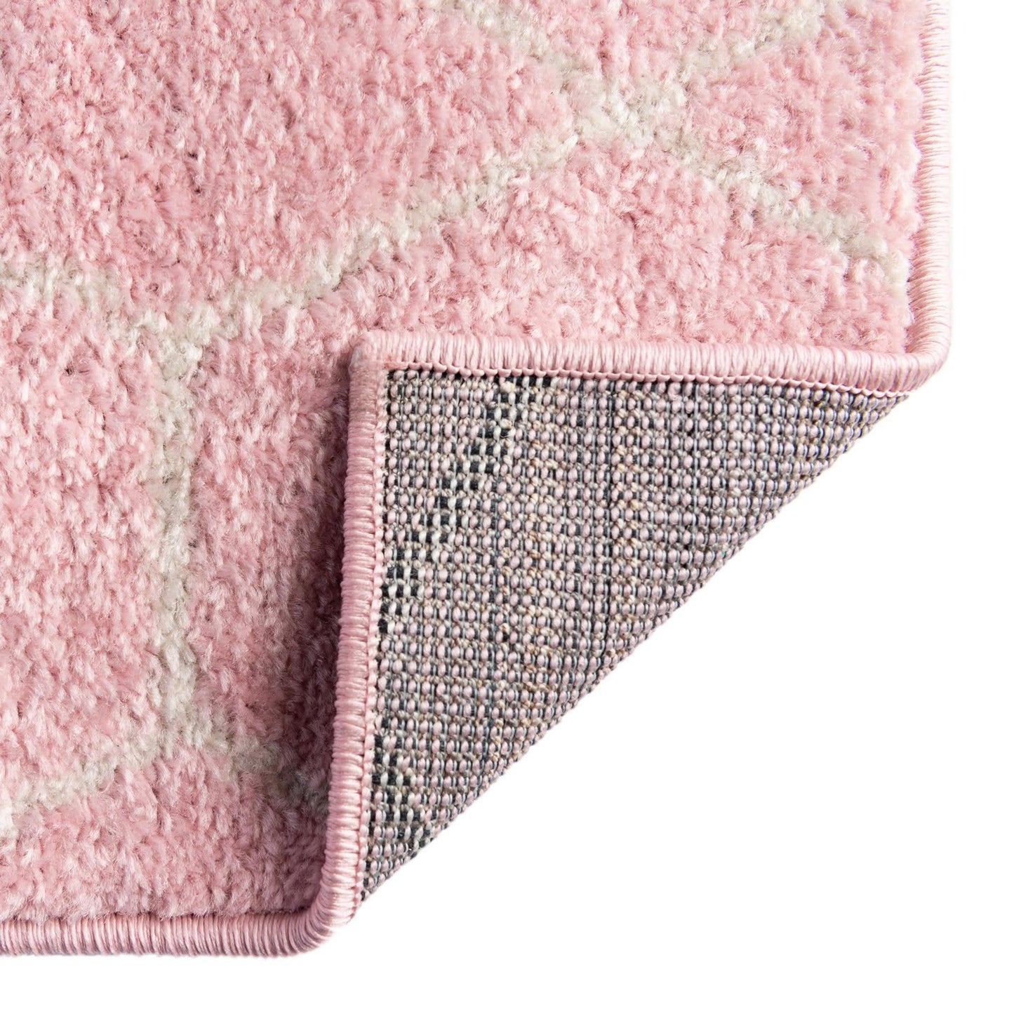 Unique Loom Trellis Frieze Collection Area Rug - Geometric (10' x 13', Light Pink/ Ivory)