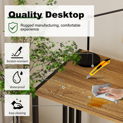 Lutown-Teen Narrow Folding Computer Desk 35 inch, Writing Gaming Computer Camping Desk, Espresso