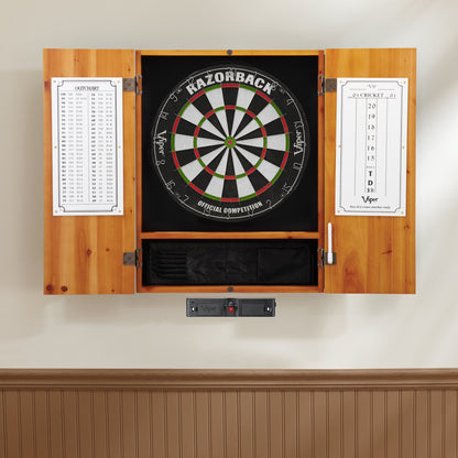 Viper Metropolitan Solid Wood Cabinet & Sisal/Bristle Dartboard Play-Ready Bundle