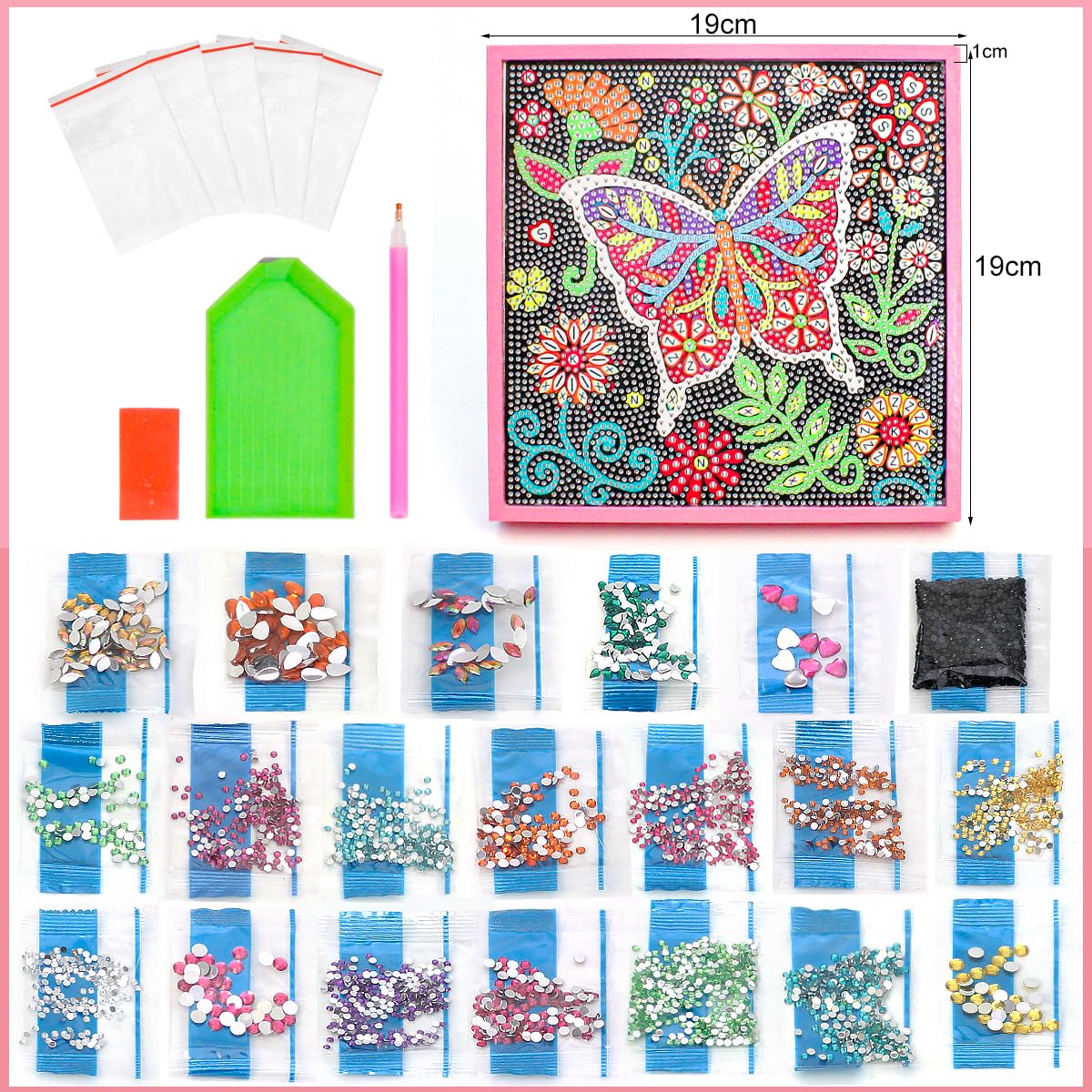 ZUYUSUT Sparkly Butterfly Diamond Art Painting Kits with Wooden Frame Arts and Crafts Art Mosaic Gem