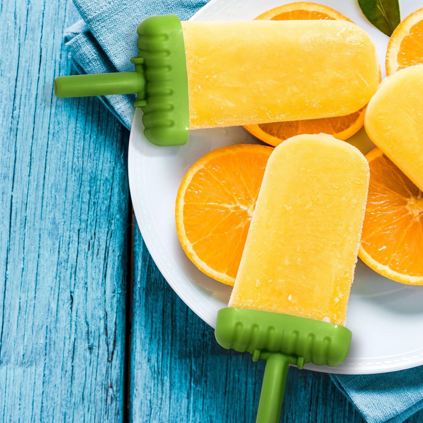 Mamasicles Popsicles Molds with Sticks for Summer Fun 6 Individual Pieces BPA Free Popsicle Holders for Kids Reusable Plastic Ice Pop Mold with Silicone Funnel and Cleaning Brush