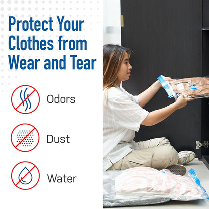 Spacesaver Vacuum Storage Bags, Variety 15-Pack, Save 80% on Clothes Storage Space, Compression Seal for Closet Storage
