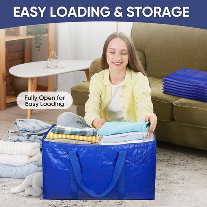 TICONN Extra Large Moving Bags - Heavy-Duty Storage Totes with Zippers & Handles | 18 Gallon, 2 Pack