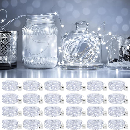 24 Pack 7FT 20 3 litogo LED Fairy Lights Battery Operated, Lighting Modes, Bulk Mini Twinkle String Lights Waterproof