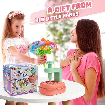 beefunni Flower Bouquet Craft Kit, DIY Crafts Toys for Kids Ages 4-8, Educational Flower-Making Toy for Toddler, Arts & Crafts for Toddler Girl, Birthday Gift for 4 5 6 7 8+ Year Old Girls and Boys
