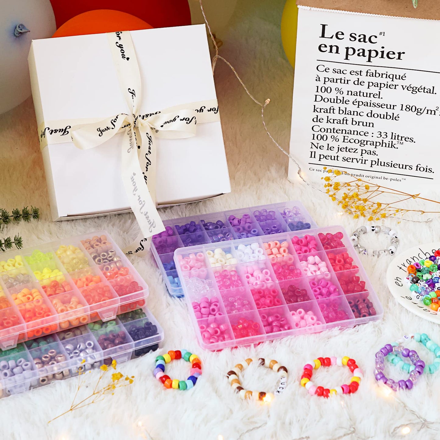 Bracelet Making Kit 96 Colors Pony Beads 3300pcs Friendship Bracelet Kit Rainbow Kandi Beads with Letter and Heart Beads Elastic Threads for Kids Adults Keychain Jewelry Necklace Making