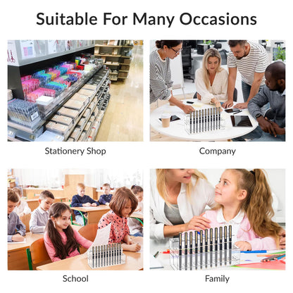Kifmurase 48 Holes Pen Display Stand, Acrylic Pencil Holder for Craft Shows, Clear Makeup Brush Rack, Beaded Eyebrow Art Brush Organizer, Makeup Tool Organizer for School Office Home Retail Store