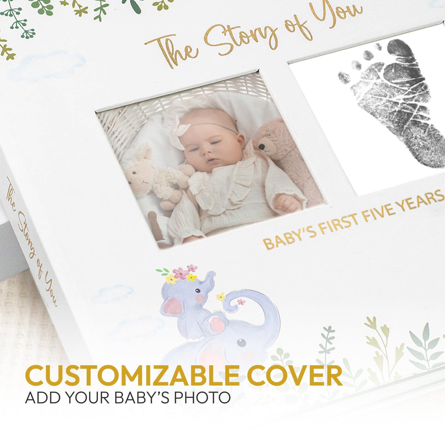 Only Zest Keepsake Baby Memory Book for Boys and Girls - First 5 Years Baby Book Journal with Photo Album - Scrapbook Kit for Milestones, Gender Neutral Gifts