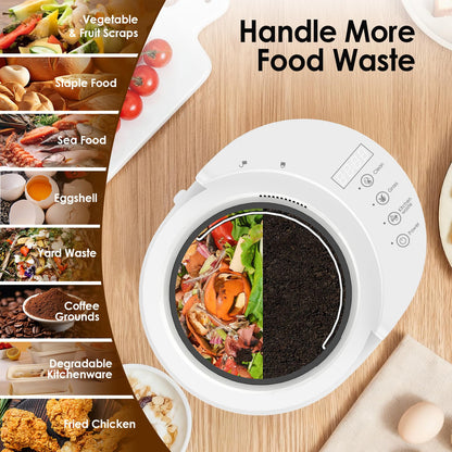 Electric Composter for Kitchen, 3L Food Recycler Composter with Auto-Cleaning/Odor-Free/LED Display/Low Noise, Smart Countertop Compost Bin 4-6H Turn Food Waste into Fertilizer for Home Indoor Use