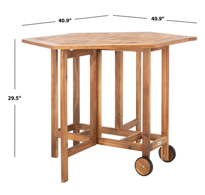 SAFAVIEH Outdoor Collection Kerman Natural 5-Piece Foldable Patio Dining Set (Fully Assembled)