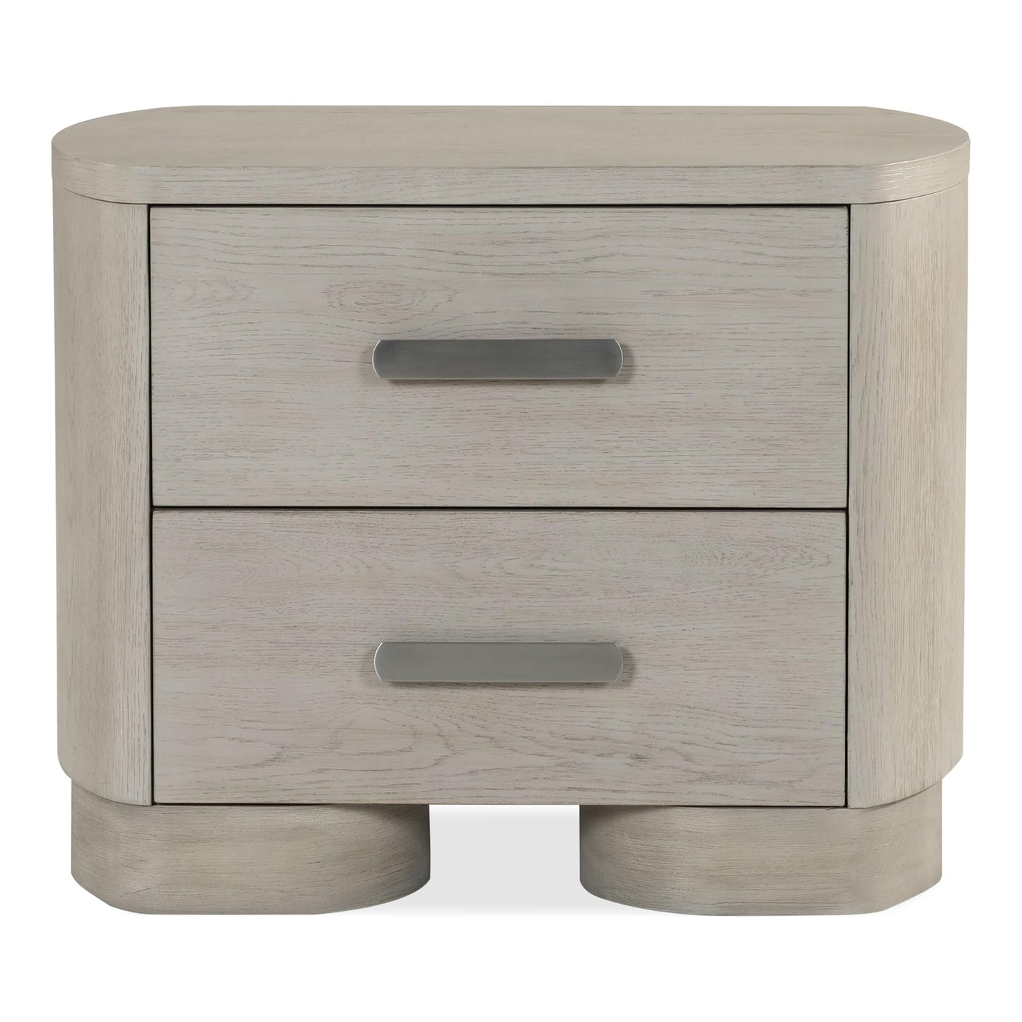 Furniture of America Nainsted Modern Contemporary Solid Wood 30-inch 2-Drawer Nightstand with USB Ports, Rounded Feet, Cedar Bottom Drawer, Easy Assembly for Bedroom, Guest Room, White Oak