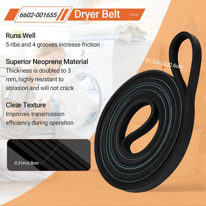 Upgraded Dryer Parts for Sam.sung Dryer, Roller Replacement Kit, Compatible with DV45H7000EW/A2 DV42H5000EW/A3