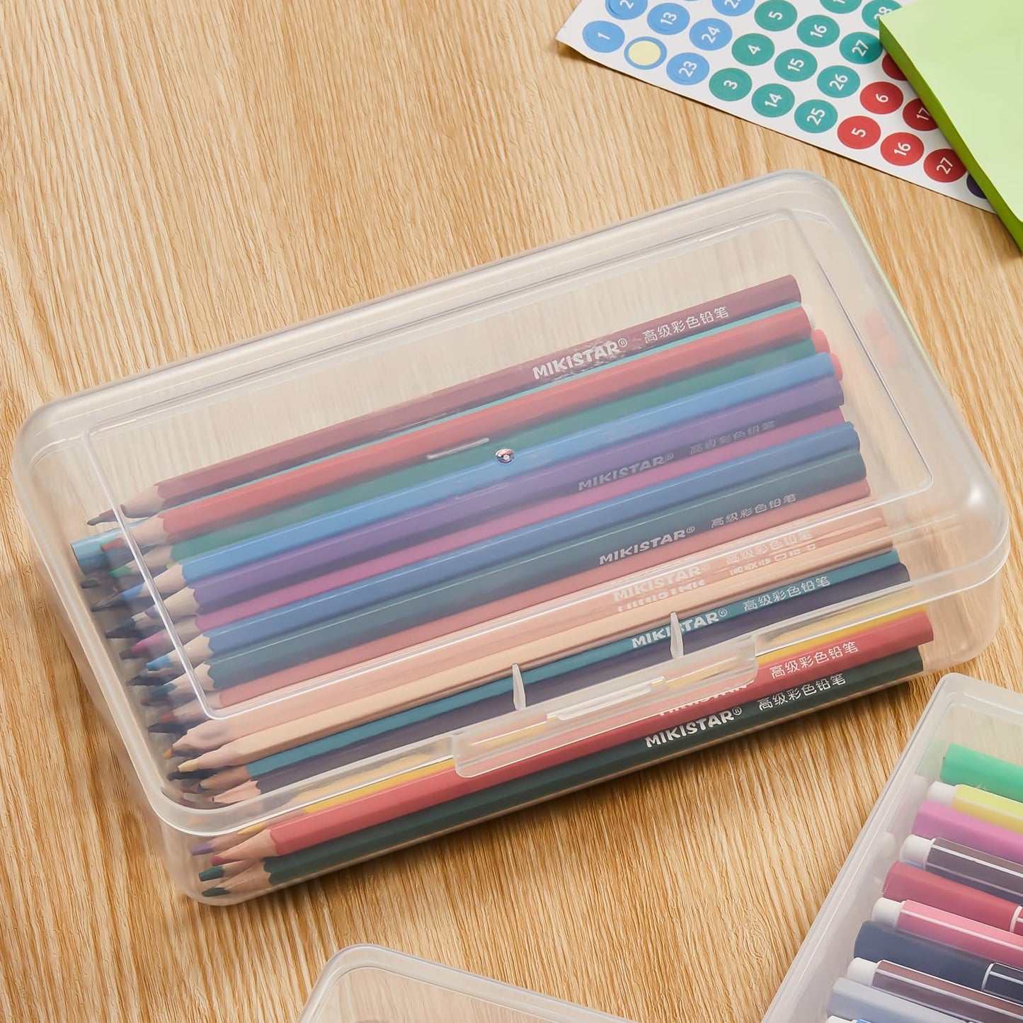 Thintinick 4 Pack Rectangular Clear Plastic Storage Containers Box with Hinged Lid for Beads and Other Small Craft Items (8 x 4.7 x 2.3 inch)
