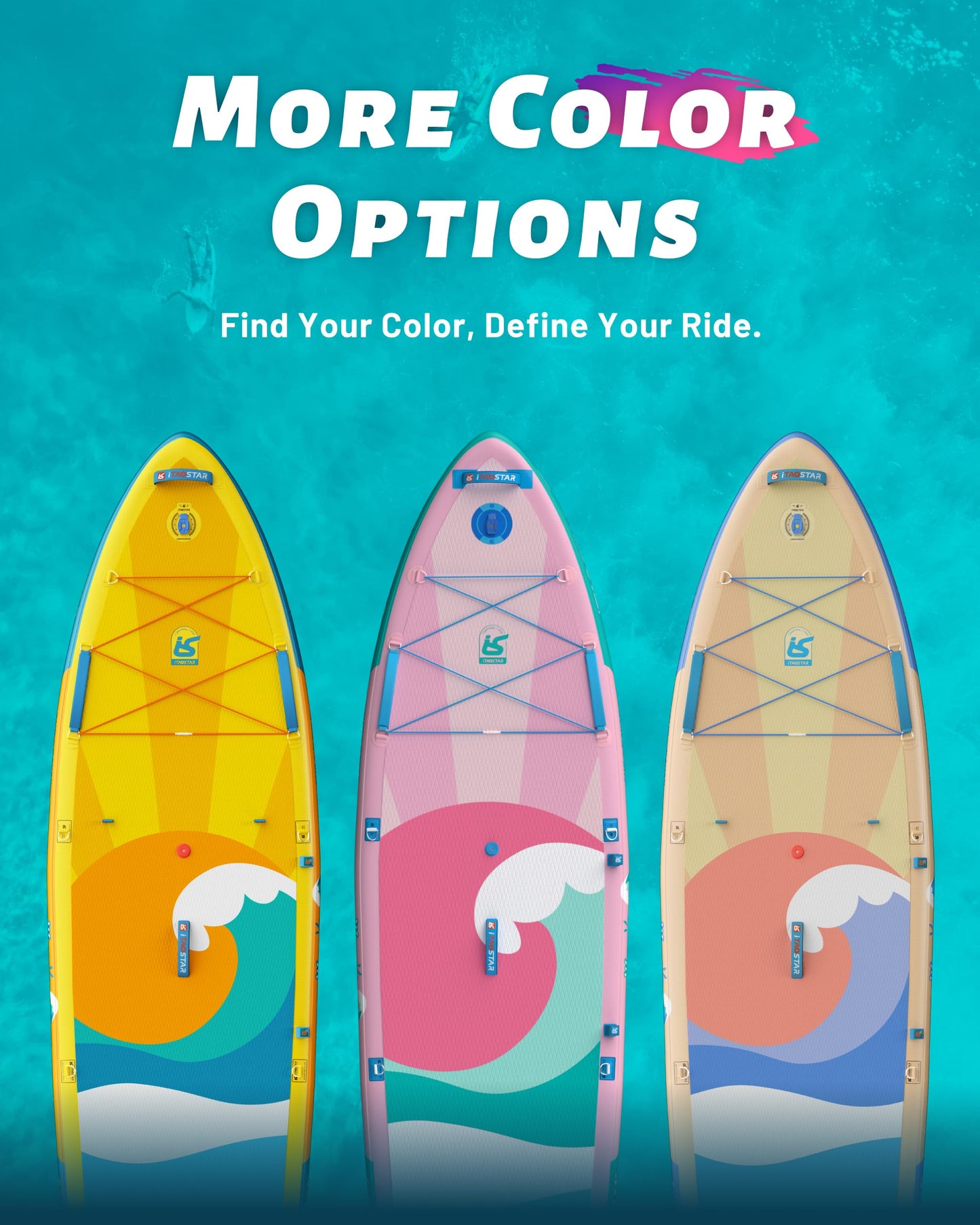 iTAOSTAR W01CP 36" Super Wide Paddle Board, More Fun Inflatable Paddleboard with 5 Fins for Better Balance, Stand Up Paddle Board with Premium SUP Accessories for Adults of All Skill Levels