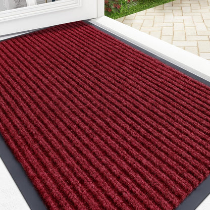 OLANLY Waterproof Heavy Duty Front Door Mat - Fade Resistant, Easy Clean, Low Profile | 29.5x17, Wine Red