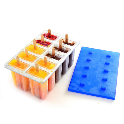 Norpro 423 Frozen Ice Pop Maker with 24 Wooden Sticks, White/Blue, 4x9x5.5 inches