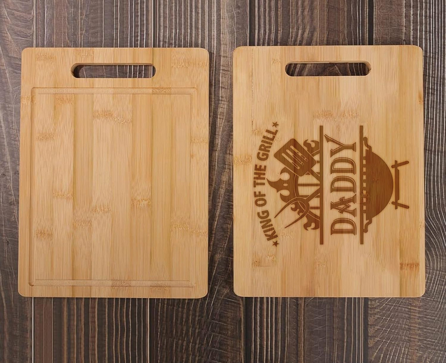 King Of The Grill Cutting Board, Daddy Griller Gift, Best Daddy Cutting Board