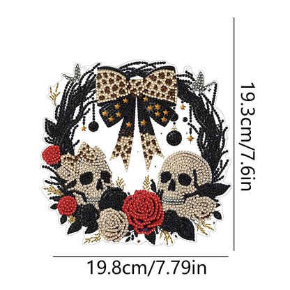 STGLCR Diamond Art Kit for Adults, Special Shaped Crystal Skull Pendant, Halloween Diamond Painting Suncatcher,DIY Rose Ornament Hanging Art Acrylic Board Wreath, DIY Home Decor, 7.7 Inch