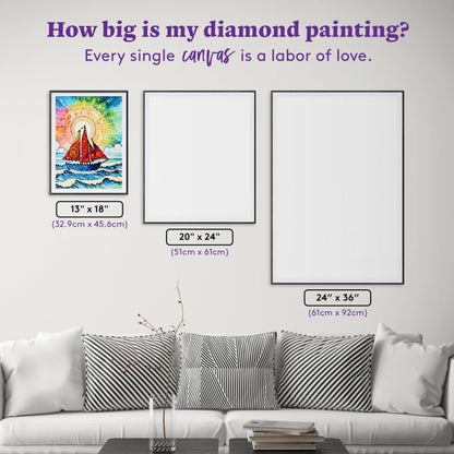 DIAMOND ART CLUB Sailing Away Diamond Painting Kit, Fun DIY Crafts for Adults, Square Diamond Art Canvas, 13" x 18" (32.9 cm x 45.6 cm)
