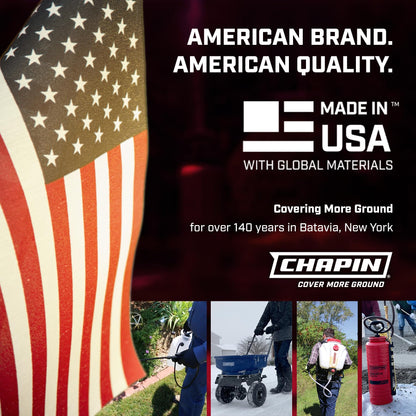 Chapin 1352 Made in The USA 3 Gallon Heavy Duty Tri-Poxy Steel Industrial Metal Tank Sprayer with 18 Inch Brass Wand, 36 Inch Reinforced Hose and Brass Nozzle and Shut Off, Black