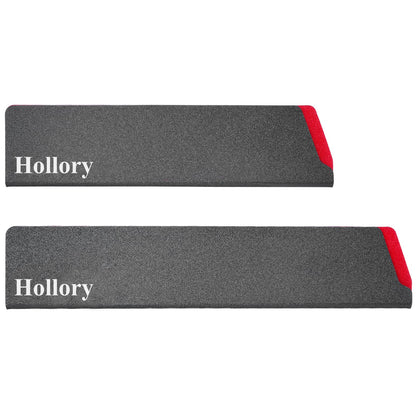 Hollory Kitchen Knife Guards Set, Universal Blade Covers, Abs Plastic BPA-Free Blade Protector with Velvet Lining, Professional Kitchen Knife Storage Solution for Home Cooks, Black (2 Pcs)