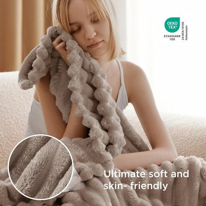 Bedsure GentleSoft Fleece Blanket - Cozy Light Brown Throw for Couch, Perfect 60x80 Inches Size