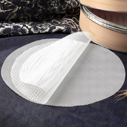 GUCUJI 10 Inch Silicone Bamboo Steamer Liners - Non-Stick, Reusable Steamer Mesh Mats for Steamed Buns, Dumplings, veggies, Dim Sum, Momo, Rice, and fish - Food Grade BPA Free (4Pcs)