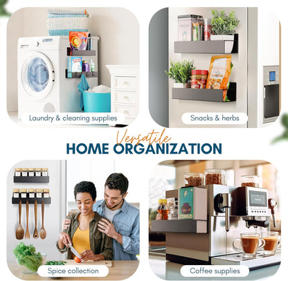 Magnetic Shelf, 2-Pack Magnetic Spice Rack for Refrigerator, Storage for Tiny Home Kitchen